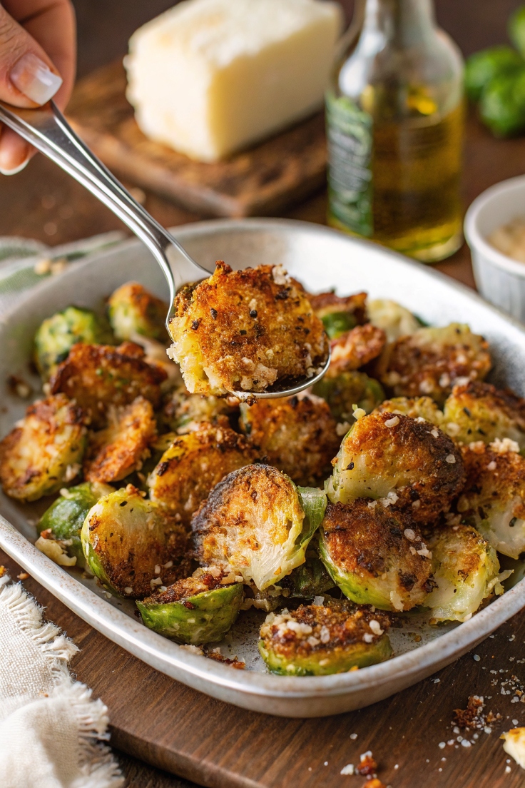 Garlic Parmesan Roasted Brussels Sprouts – Crispy, Cheesy, and Full of Flavor!